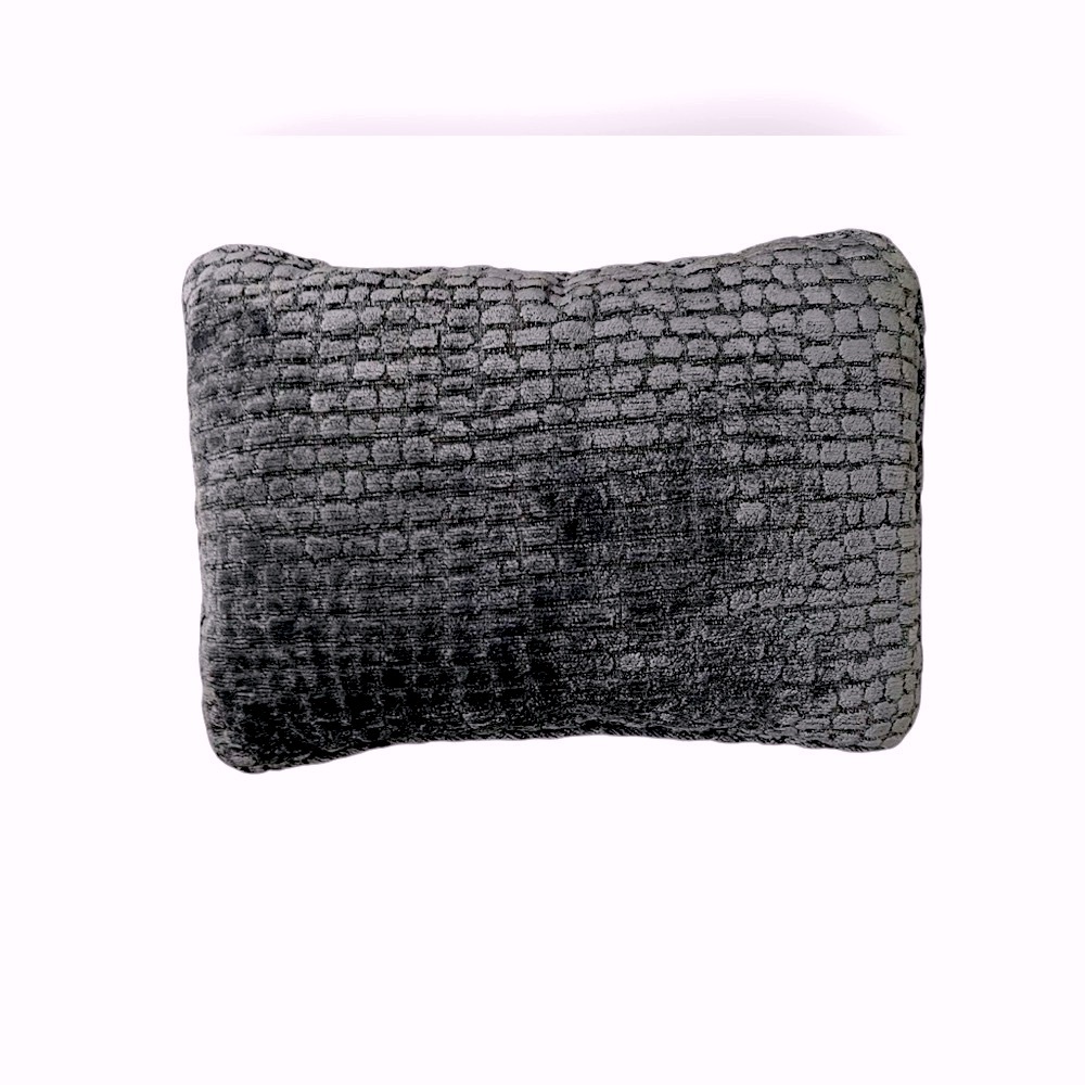 Gray Textured Accent Pillow with Ribbed Design